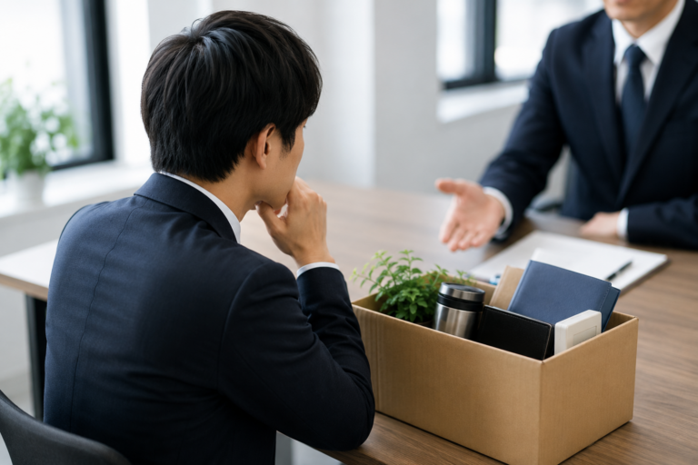退職を伝えた社員に、上司が引き止め条件を提示している場面
