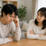 会社を辞めたい夫と、退職後の生活を心配して話し合う妻