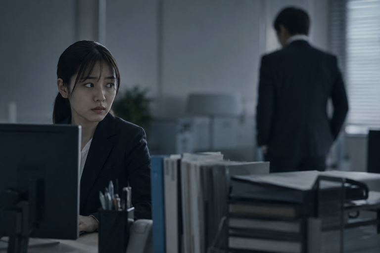 怖い上司の存在を気にして、仕事中に萎縮する部下